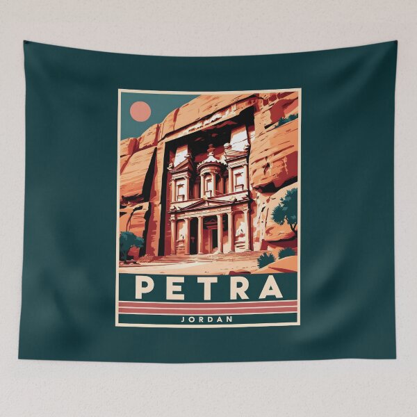 Item preview, A Vintage Travel Art of Petra - Jordan  designed and sold by GoodOldVintage.
