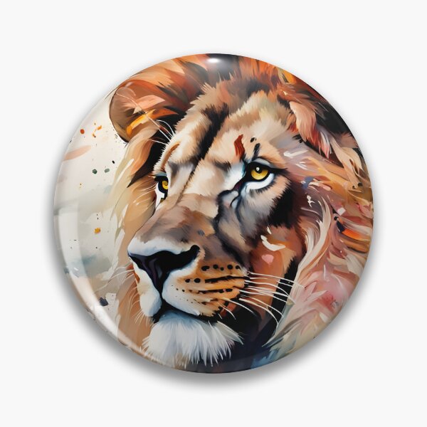 Item preview, "Crowned by Nature" - Lion & Wildflowers designed and sold by Country-Artist.