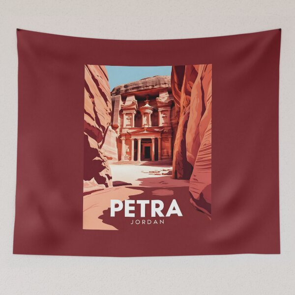 Item preview, A Vintage Travel Art of Petra - Jordan  designed and sold by GoodOldVintage.
