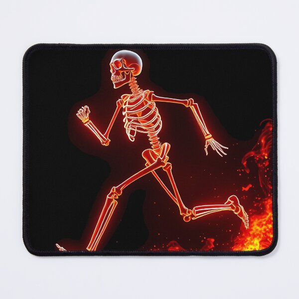 Item preview, Neon Skeleton Running Through Fire – Glowing Fiery Art designed and sold by FusionCipher.