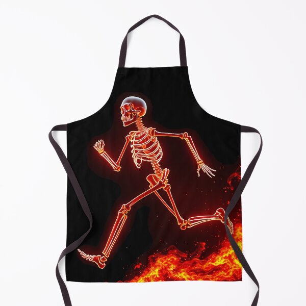Item preview, Neon Skeleton Running Through Fire – Glowing Fiery Art designed and sold by FusionCipher.