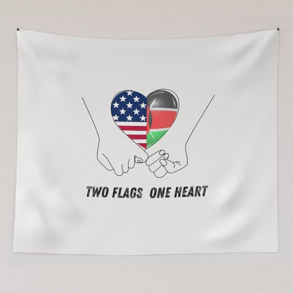 Item preview, Kenya and USA Flag Fusion – Celebrate Mixed Heritage and Love for Two Nations designed and sold by NINI-7Store.