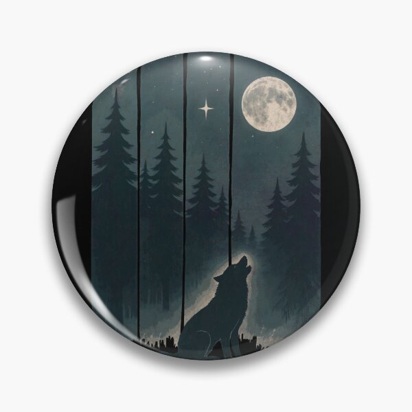 Item preview, A Wolf in the Wild  Wolf Silhouette In Beautiful Nature, a wolf with a forest and a deer in the background. nature, wolf, mountains, outdoors, adventure, camping designed and sold by Collagedream.