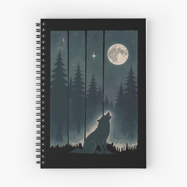 Item preview, A Wolf in the Wild  Wolf Silhouette In Beautiful Nature, a wolf with a forest and a deer in the background. nature, wolf, mountains, outdoors, adventure, camping designed and sold by Collagedream.