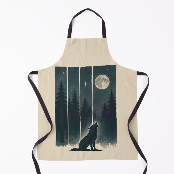 Item preview, A Wolf in the Wild  Wolf Silhouette In Beautiful Nature, a wolf with a forest and a deer in the background. nature, wolf, mountains, outdoors, adventure, camping designed and sold by Collagedream.
