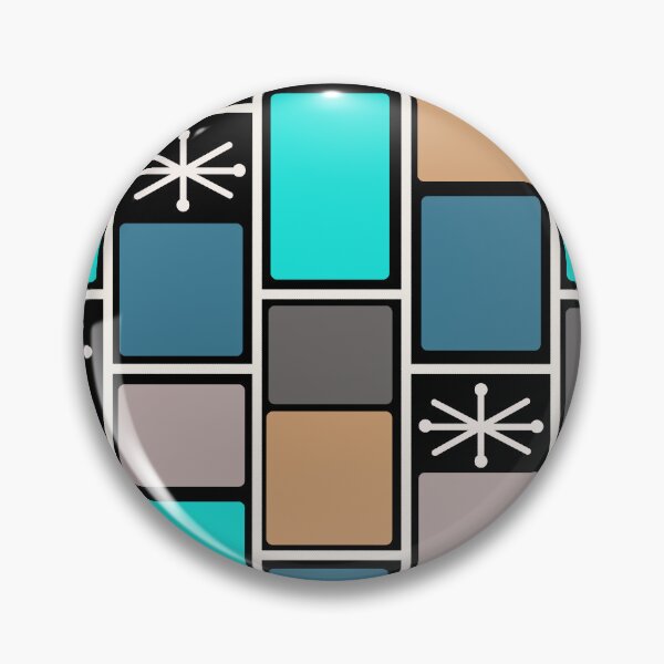 Item preview, 1950s Atomic Age Rectangles Starbursts Black designed and sold by thepixelgarden.
