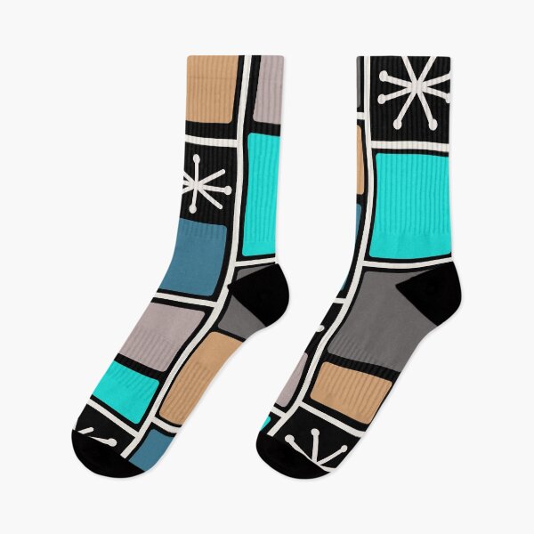 Item preview, 1950s Atomic Age Rectangles Starbursts Black designed and sold by thepixelgarden.