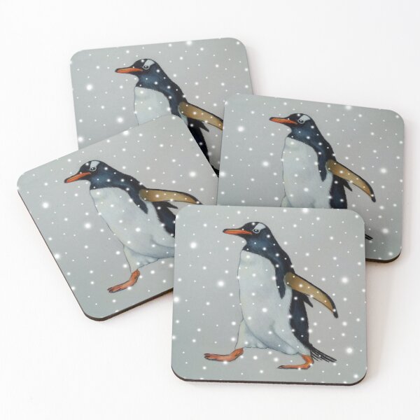Item preview, Penguin Walking in Snow, Bird, Wildlife Illustration designed and sold by JoyfulWhimsy.