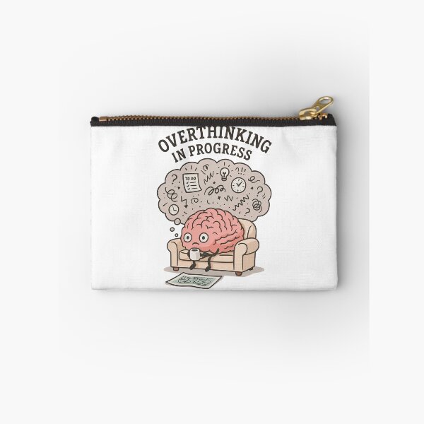 Item preview, Overthinking in Progress — Nervous Brain Cartoon Design designed and sold by Funbly.