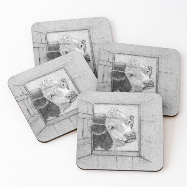 Item preview, Cute Cow Looking Through Barn Window designed and sold by JoyfulWhimsy.