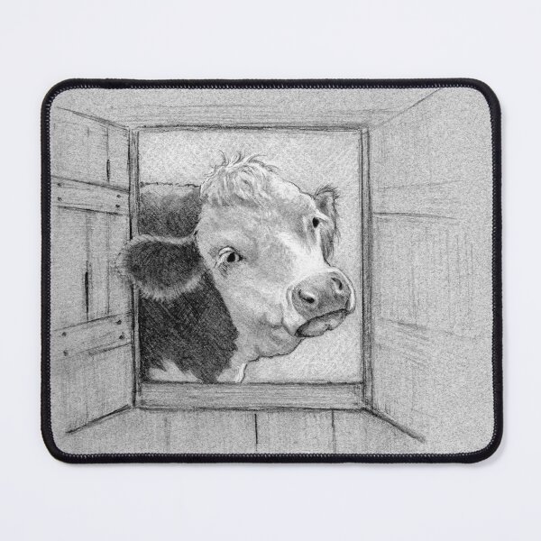 Item preview, Cute Cow Looking Through Barn Window designed and sold by JoyfulWhimsy.