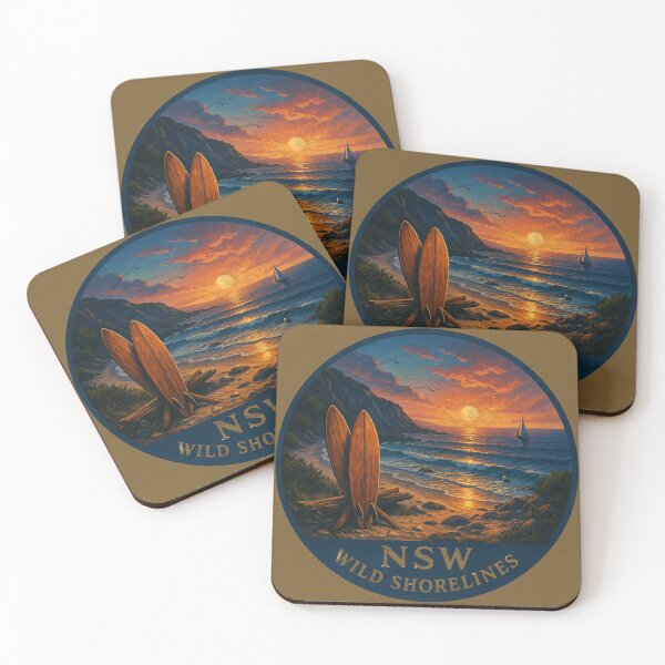 Item preview, NSW – Wild Shorelines | Sunset Surf Adventure Art designed and sold by GALF VIBES.