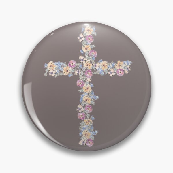 Item preview, Beautiful Hand-drawn Cross of Spring Flowers Design designed and sold by MakersFolly.