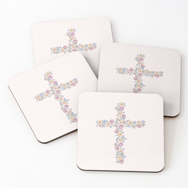 Item preview, Beautiful Hand-drawn Cross of Spring Flowers Design designed and sold by MakersFolly.