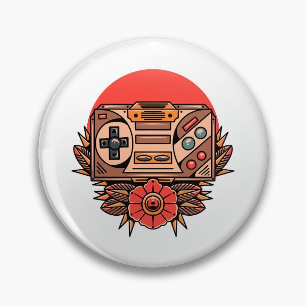 Item preview, Retro Gaming Controller – Japanese tattoo style for gamers and nerds designed and sold by LevelUpDark.