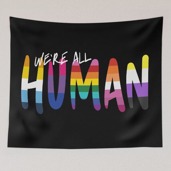 Item preview, Human: handwritten, various flags, v2: stripes designed and sold by Skyler Orion X.