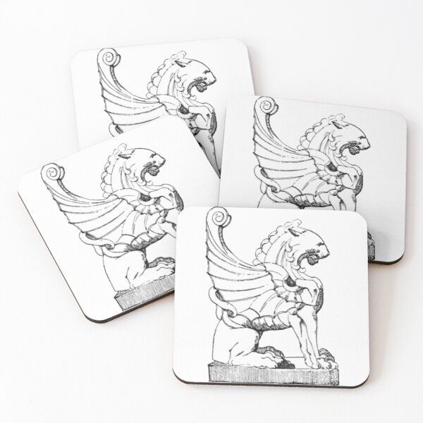 Item preview, Stone Lion Illustration, Winged Lion  designed and sold by HawthorneFlame.