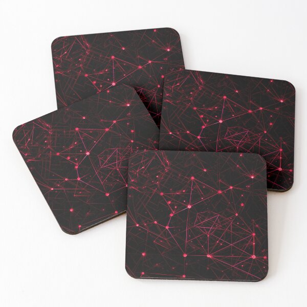 Item preview, Neon Red Network - Futuristic Tech Web Abstract designed and sold by Skolyak.