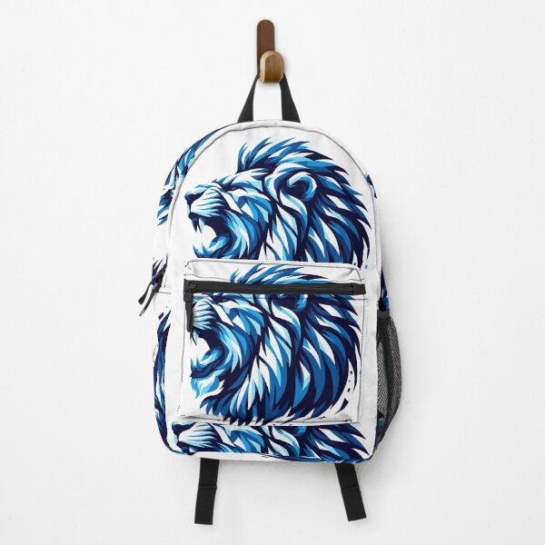 Item preview, Lion roaring blue accents geometric gift designed and sold by Pineapple-Tree.