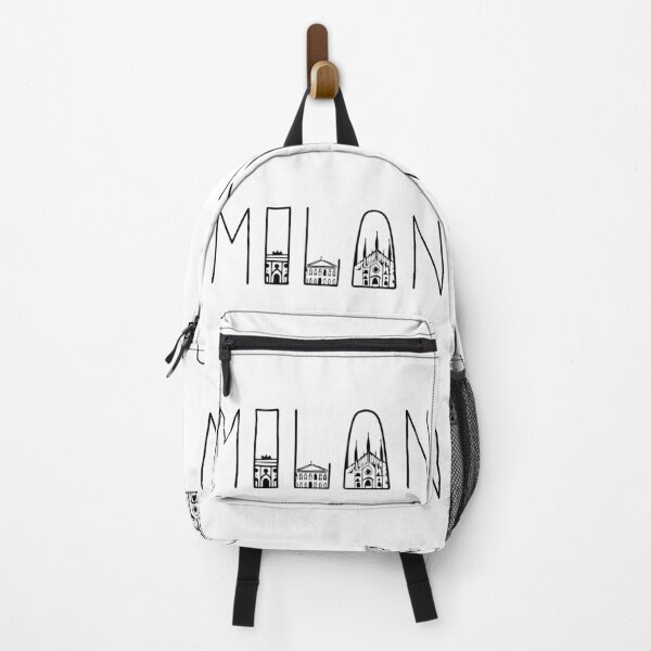 Item preview, Milan City black Line Art – Minimalist Lettering with Landmarks - Modern Travel art - minimalistic designed and sold by pixelated_echoes.