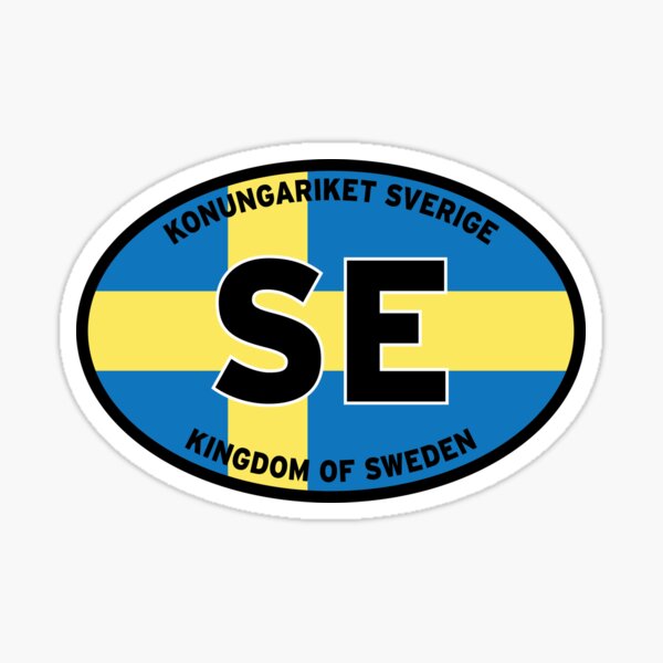 Item preview, Oval bumper sticker Sweden designed and sold by NordicMiles.