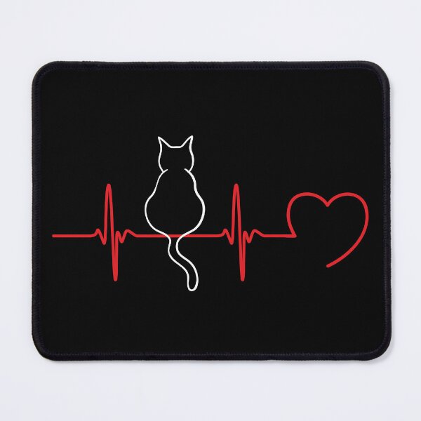 Item preview, Cat Lover Heartbeat – Feline ECG Design   designed and sold by FaeryNuff.