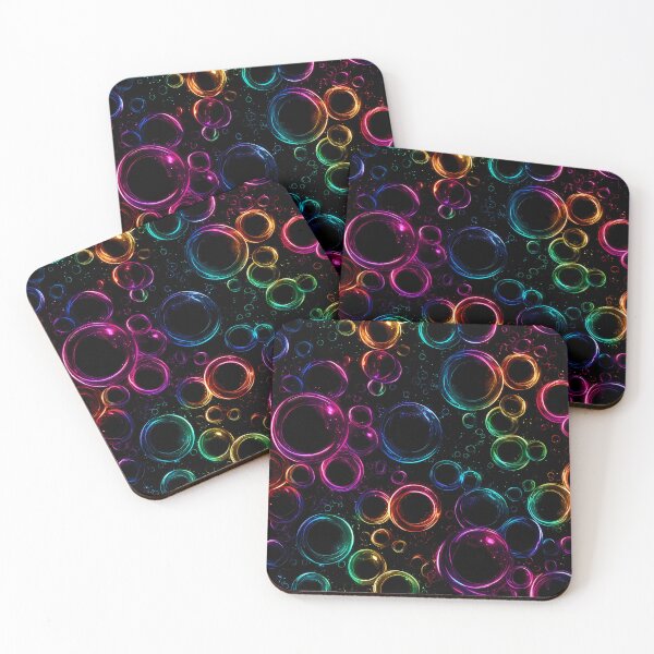 Item preview, Rainbow Neon Bubbles - Cosmic Glow Pattern designed and sold by Skolyak.