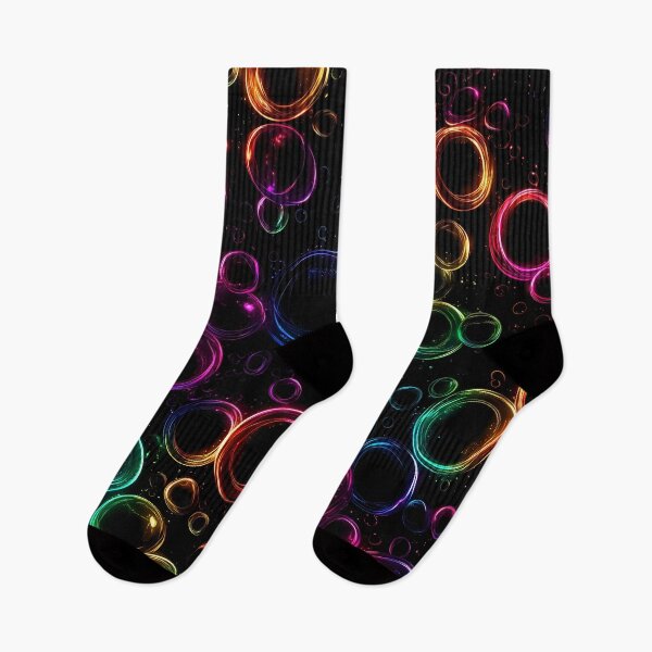 Item preview, Rainbow Neon Bubbles - Cosmic Glow Pattern designed and sold by Skolyak.