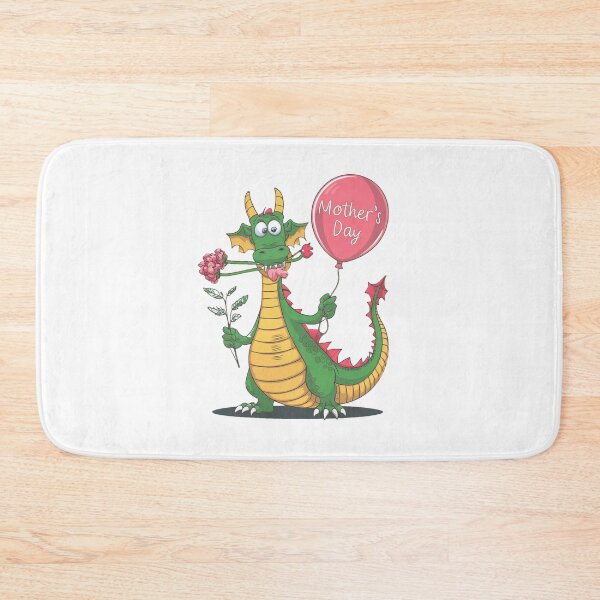 Artikelvorschau, Ein süßer Drache mit Blumen und einem Luftballon zum Muttertag entworfen und verkauft von MagelliShop.