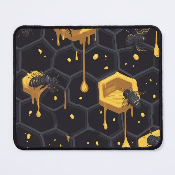 Item preview, Dark Honeycomb and Bees - Dripping Golden Honey Art designed and sold by Skolyak.