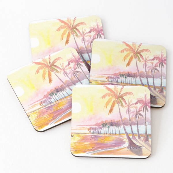 Item preview, Golden Sunset Over Palms and Sea at Dauphin Island Alabama designed and sold by artshop77.