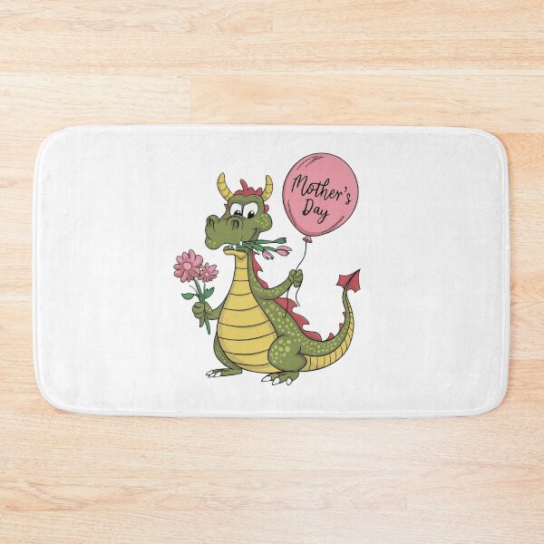 Artikelvorschau, Ein süßer Drache mit Blumen und einem Luftballon zum Muttertag entworfen und verkauft von MagelliShop.