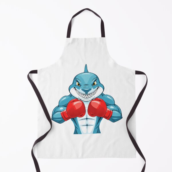 Item preview, Terrifying Shark with open mouth and showing sharp teeth showing muscles in boxing gloves, Fitness and Fighter Shark, designed and sold by Danler.