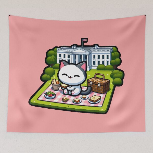 Item preview, Kawaii Presidential Picnic Paws Cat designed and sold by JohnnyVillas.