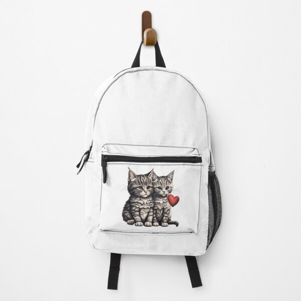 Item preview, Two adorable kittens. Cats in love. Gray, black, red. designed and sold by MagelliShop.