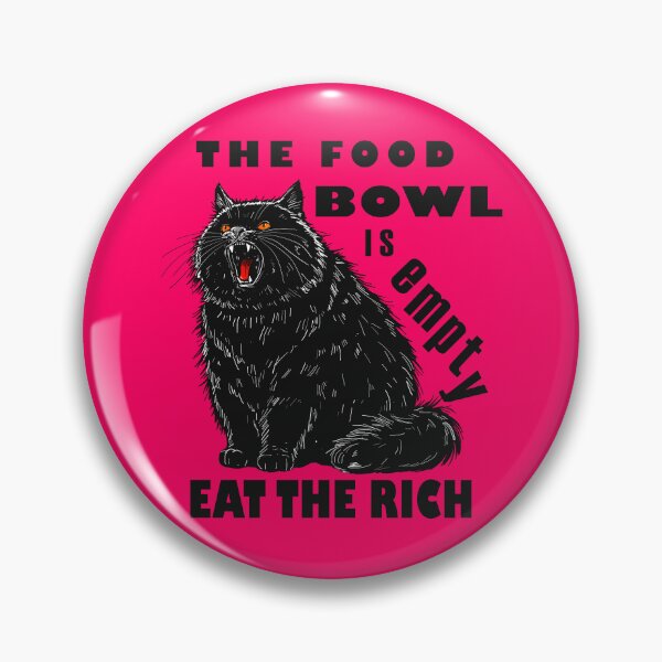 Item preview, Empty Food Bowl Eat The Rich Cat designed and sold by KilkennyCat Art.
