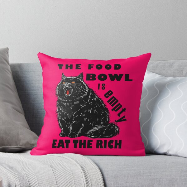 Item preview, Empty Food Bowl Eat The Rich Cat designed and sold by KilkennyCat Art.