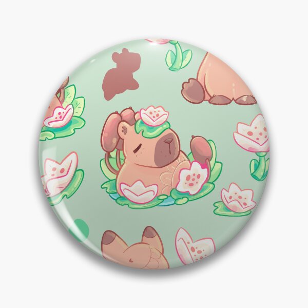 Item preview, Playful Waterlily Capybara Illustration  designed and sold by evybenita.
