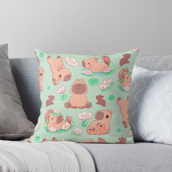 Item preview, Playful Waterlily Capybara Illustration  designed and sold by evybenita.