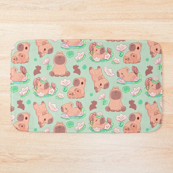 Item preview, Playful Waterlily Capybara Illustration  designed and sold by evybenita.