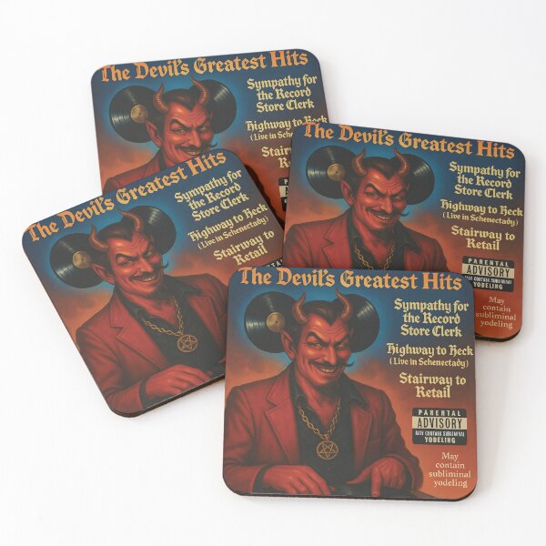 Item preview, The Devil’s Greatest Hits | Retro Satanic Vinyl Record Poster 70s Lost Album Art designed and sold by WAUZ.