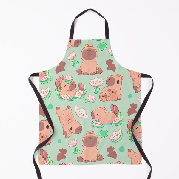 Item preview, Playful Waterlily Capybara Illustration designed and sold by evybenita.