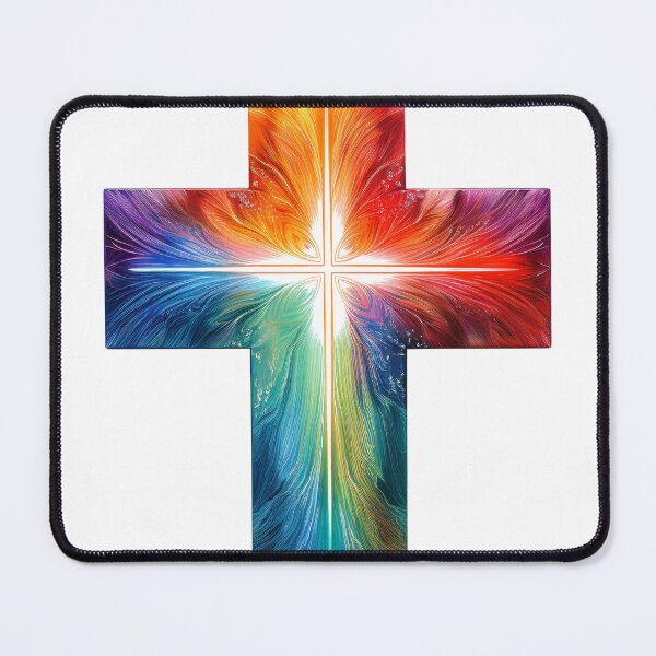 Item preview, Colored abstract Rainbow cross designed and sold by Design your dreams.