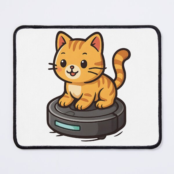 Item preview, Cat Riding Vacuum Cleaner Vector Sticker | Cute Roomba Cat High-Detail Vector Art designed and sold by WAUZ.