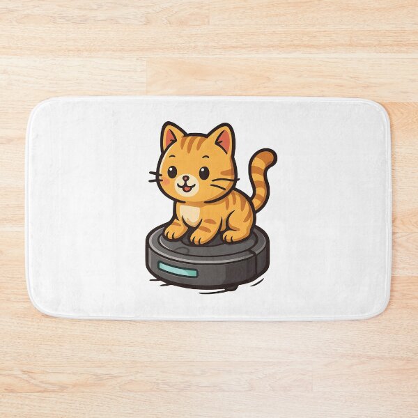 Item preview, Cat Riding Vacuum Cleaner Vector Sticker | Cute Roomba Cat High-Detail Vector Art designed and sold by WAUZ.