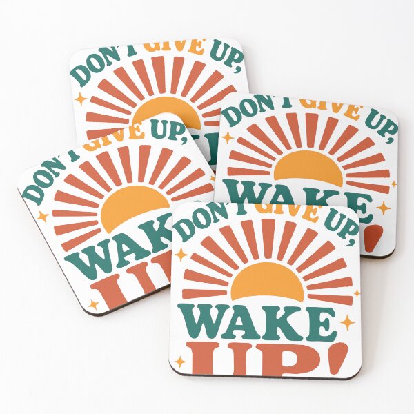 Item preview, Don't Give Up, Wake Up — Retro 60s Inspirational Art designed and sold by Cranky Daddy.