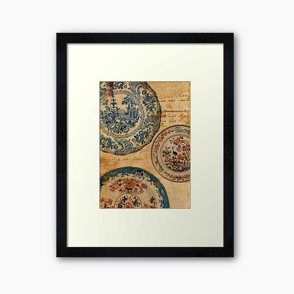 antique plates Framed Art Print