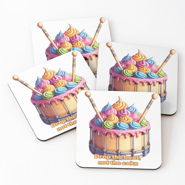 Item preview, Drum Cake Drop the Beat Not the Cake Colorful Music Dessert designed and sold by MythicCotton.