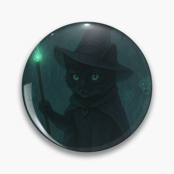 Item preview, Sitting Necromancer Cat – Guardian of Awakened Spirits designed and sold by TheMysticCats.