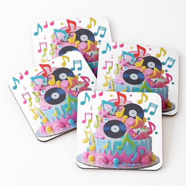 Item preview, Colorful Music Party Cake Vinyl Records and Notes Dessert Design designed and sold by MythicCotton.